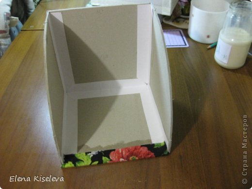  Мастер-класс: Коробочки для хранения салфеток. МК. Бумага, Картон, Клей, Ткань. Фото 18